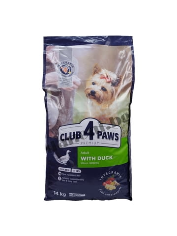 Суха храна за малки породи кучета Club 4 Paws Premium Mini Breeds, Патица, 14 кг.