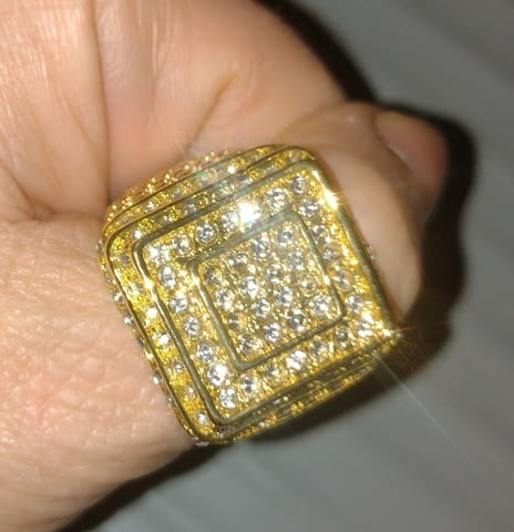 Мъжки пръстен в злато и диаманти Скуеър Диaмaнт - град Монтана | Пръстени - снимка 3