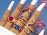 Сет многоцветни пръстени Змия