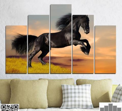 Декоративно пано за стена с буен черен жребец - HD-022 Друго, ПВЦ, По Поръчка - град София | Мебели - снимка 2