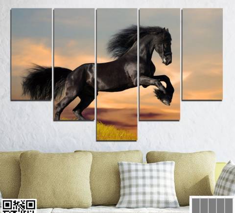 Декоративно пано за стена с буен черен жребец - HD-022 Друго, ПВЦ, По Поръчка - град София | Мебели - снимка 3