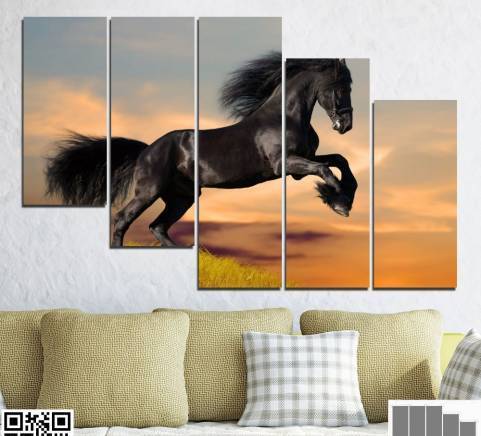 Декоративно пано за стена с буен черен жребец - HD-022 Друго, ПВЦ, По Поръчка - град София | Мебели - снимка 4