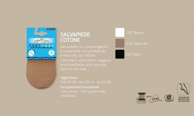 OMSA 35-38, 39-41, 42-46 черни, телесни, бели унисекс памучни терлици със силикон памучен терлик - снимка 2