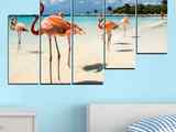 Декоративно пано за стена от 5 части с изглед от Фламинго Бийч на остров Аруба - HD-754
