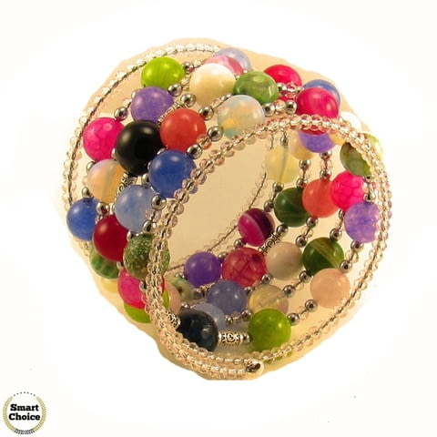 Уникална дамска гривна Джесика от осем вида естествени камъни - снимка 3