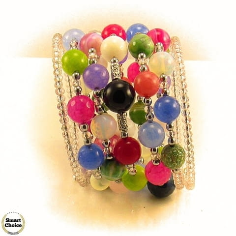 Уникална дамска гривна Джесика от осем вида естествени камъни - снимка 6