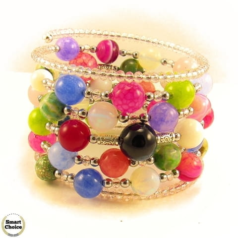 Уникална дамска гривна Джесика от осем вида естествени камъни - снимка 8