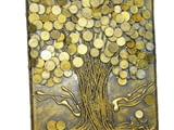Сувенир - Пано декорация за стена Дървото на парите - 30 см.