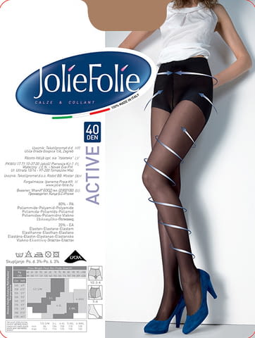 Jolie Folie 40DEN черни, телесни, бежови оформящи чорапогащници големи размери 80-95кг Жоли Фоли