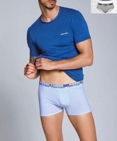 Pierre Cardin M, L, XL черен, син памучен мъжки боксер Пиер Кардин памучно мъжко бельо М, Л, ХЛ