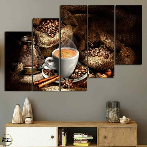 Декоративно пано за стена от 5 части "Всичко за кафето" - HD-827 - снимка 5