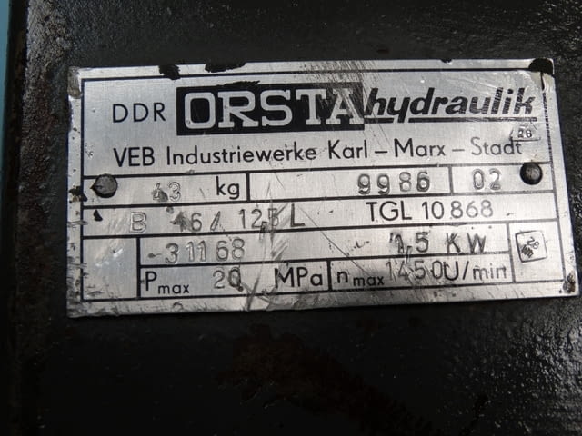 Радиално-бутална хидравлична помпа ORSTA TGL-10868, град Пловдив | Промишлено Оборудване - снимка 7
