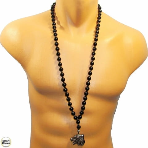 Мъжки гердан от естествени камъни Оникс и Хематит - DM-1080, град София | Колиета / Синджири / Медальони - снимка 2