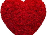 Ръчно изработено сърце от рози - 5 цвята - 32 см.
