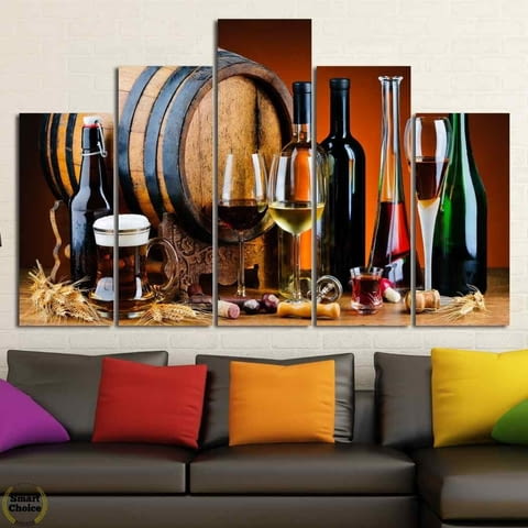 Декоративно пано за стена от 5 части с традиционна българска изба - HD-906 - снимка 2