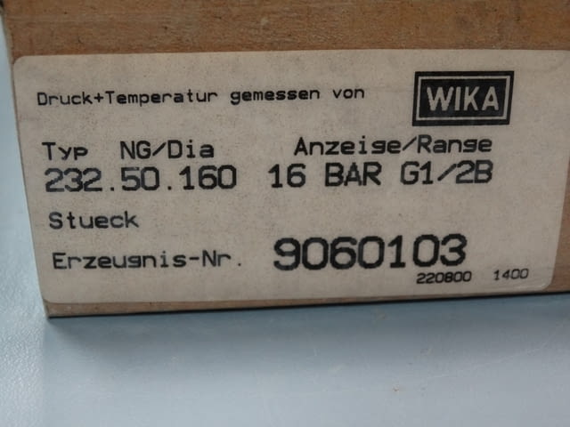 Манометър WIKA Ф160 mm, 16bar Тежка промишленост, На дребно - град Пловдив | Промишлено Оборудване - снимка 9