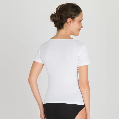 Playtex S, M, L, XL черна, бяла дамска 97% памучна тениска с къс ръкав дамски памучни блузи къси ръкави - снимка 5