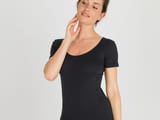 Playtex S, M, L, XL черна, бяла дамска 97% памучна тениска с къс ръкав дамски памучни блузи къси ръкави