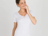 Playtex S, M, L бяла женска 100% памучна тениска с къс ръкав памучни блузи с дантела памучно бельо