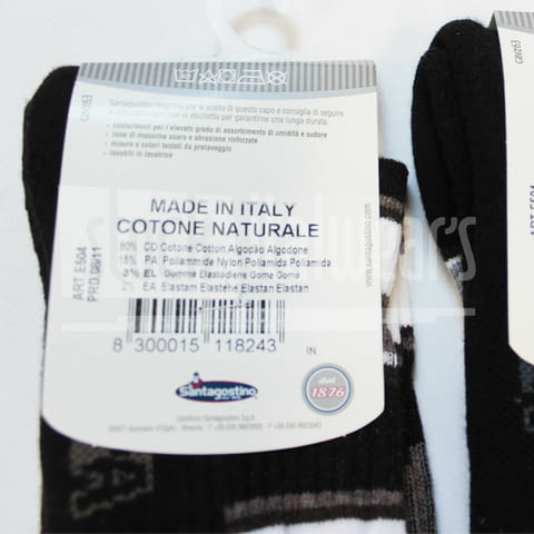 2 чифта Santagostino 41-46 черен-сив, черен-син, черен-бежов италиански памучни мъжки чорапи - снимка 3