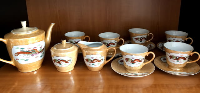 Антикварен златист китайски сервиз за чай Dishes, Porcelain - city of Sofia | Household Goods - снимка 1