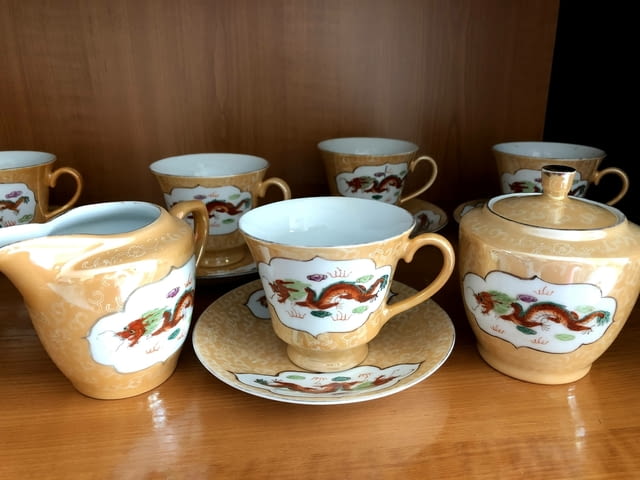Антикварен златист китайски сервиз за чай Dishes, Porcelain - city of Sofia | Household Goods - снимка 6