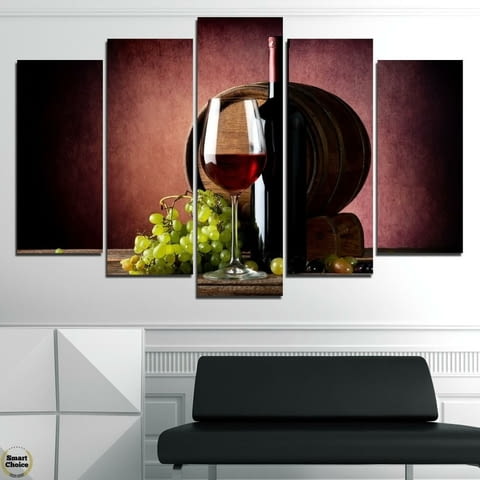 Декоративно пано за стена от 5 части "Пътят на виното" - HD-904 - снимка 1