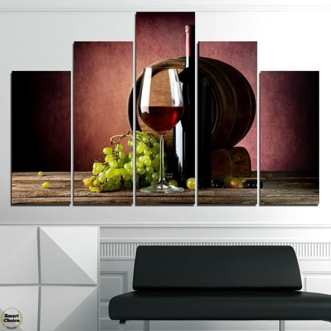 Декоративно пано за стена от 5 части "Пътят на виното" - HD-904 - снимка 2