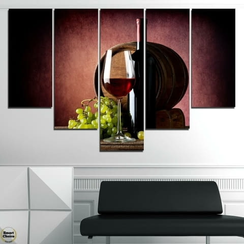 Декоративно пано за стена от 5 части "Пътят на виното" - HD-904 - снимка 3