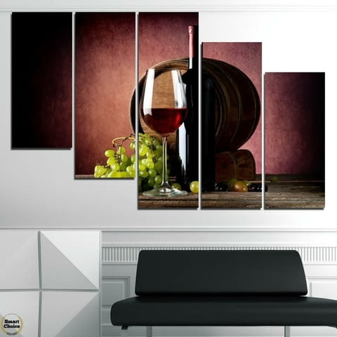 Декоративно пано за стена от 5 части "Пътят на виното" - HD-904 - снимка 4
