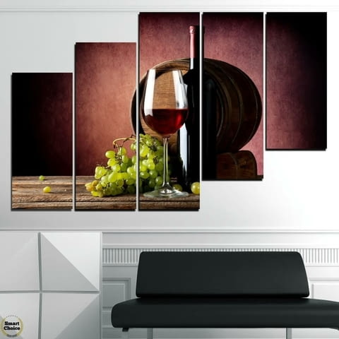 Декоративно пано за стена от 5 части "Пътят на виното" - HD-904 - снимка 5