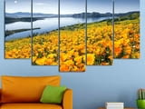 Декоративно пано за стена от 5 части - Пролет в жълто - HD-932