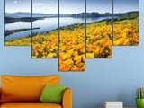 Декоративно пано за стена от 5 части - Пролет в жълто - HD-932