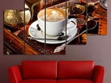 Декоративно пано за стена от 5 части - Изкуството на кафето - HD-832