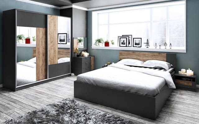 Спален комплект мебели Бруклин 160x200, ПДЧ - град София | Спални / Легла - снимка 1