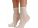 Philippe Matignon италиански светлобежови женски луксозни къси чорапи от вискоза Филип Матинон