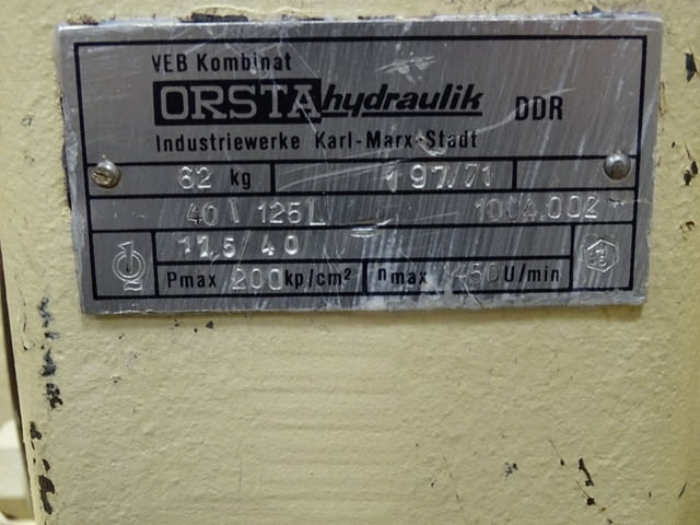 Хидравлична помпа ORSTA 40/125L TGL-1004.002 - city of Plovdiv | Machinery - снимка 12