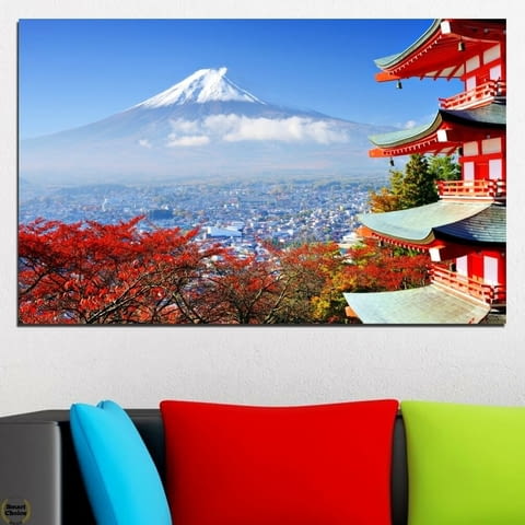Картина пано за стена от 1 част - Токио и планината Фуджи - HD-198-1
