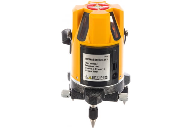 Лазерен нивелир DENZEL, LX3, 10м, ±0, 3мм/1м, 635нм, 4 вертикали, 1 хоризонтала, резба 5/8” - снимка 4