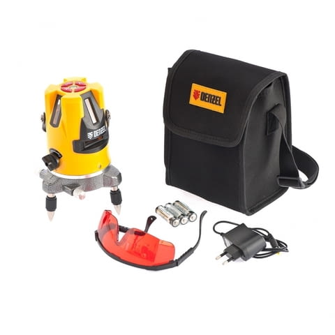 Лазерен нивелир DENZEL, LX3, 10м, ±0, 3мм/1м, 635нм, 4 вертикали, 1 хоризонтала, резба 5/8” - снимка 1