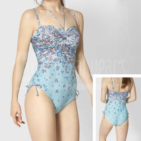 Triumph 85C-90B-80D-75E светлосин цял бански костюм свалящи презрамки цели бански бриджитка Триумф - снимка 1