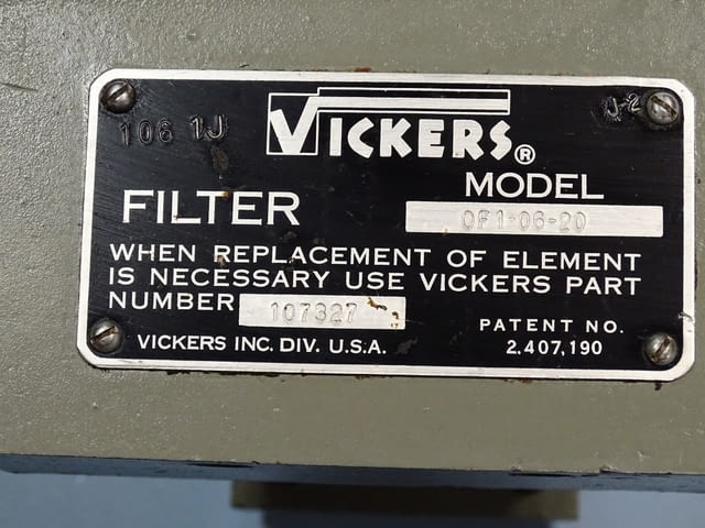 Хидравличен филтър Vickers 0F1-06-20, city of Plovdiv | Industrial Equipment - снимка 2