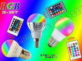 Многоцветна LED крушка с дистанционно управление + ПОДАРЪК батерия CR2025