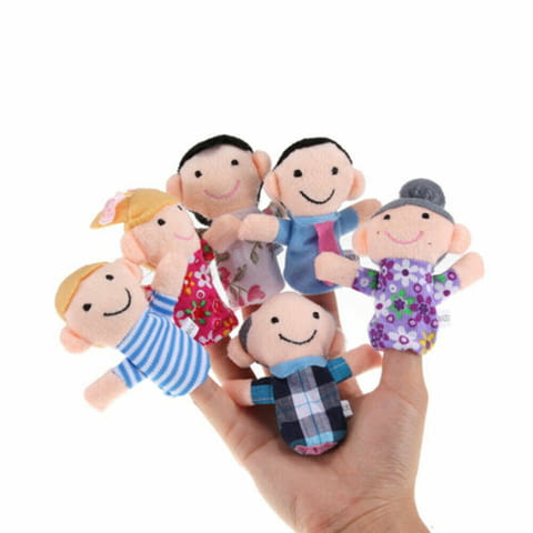 6 малки плюшени фигурки за пръсти куклен театър семейство, град Радомир | Плюшени - снимка 1