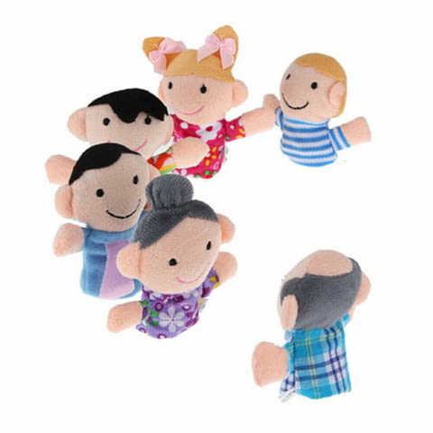6 малки плюшени фигурки за пръсти куклен театър семейство, град Радомир | Плюшени - снимка 2