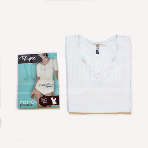 Playtex черни, бели 100%/97% памучни потници, тениски и блузи на едро памучен потник памучна тениска - снимка 4