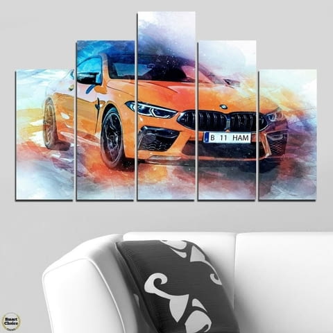 Декоративно пано за стена от 5 части - BMW M4 Абстракт - HD-5005-SC - снимка 2