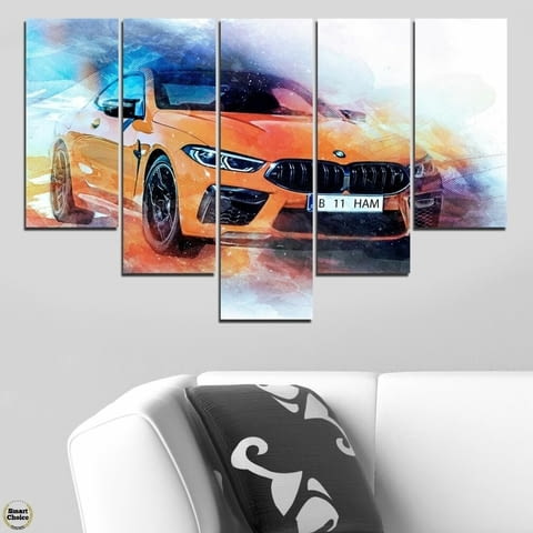Декоративно пано за стена от 5 части - BMW M4 Абстракт - HD-5005-SC - снимка 3