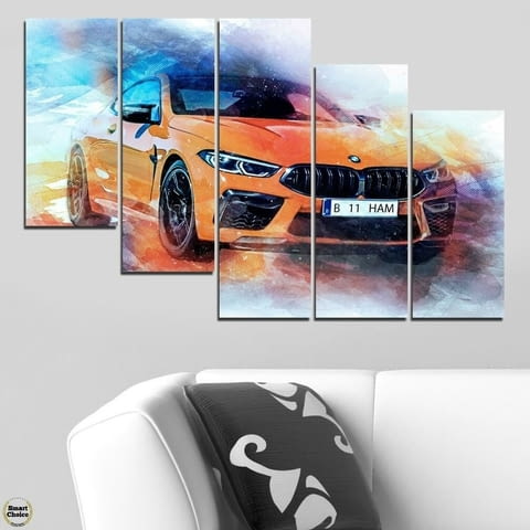 Декоративно пано за стена от 5 части - BMW M4 Абстракт - HD-5005-SC - снимка 4
