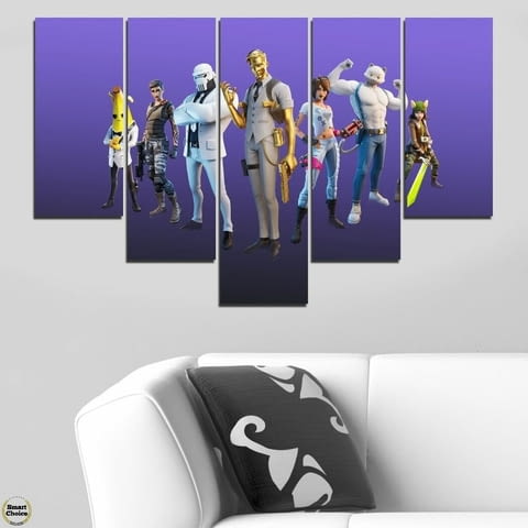 Декоративно пано за стена от 5 части за геймъри - Fortnite Team Ghost - HD-5023 - снимка 3